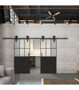 Glasschiebetür BARN-LINE Loft Schwarzlack 28 Blickdicht