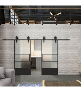 Glasschiebetür BARN-LINE Loft Schwarzlack 31 Blickdicht
