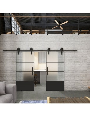 Glasschiebetür BARN-LINE Loft Schwarzlack 32 Blickdicht