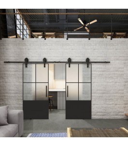Glasschiebetür BARN-LINE Loft Schwarzlack 36 Blickdicht