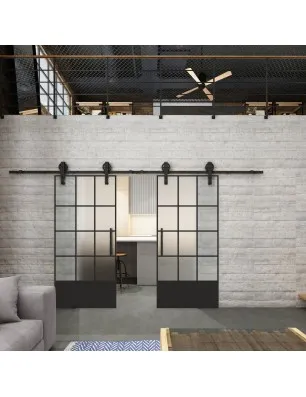 Glasschiebetür BARN-LINE Loft Schwarzlack 37 Blickdicht