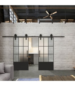 Glasschiebetür BARN-LINE Loft Schwarzlack 38 Blickdicht