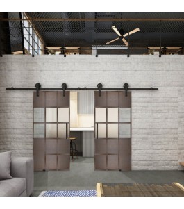 Glasschiebetür BARN-LINE Loft Rosteisen Genietet 31 Blickdicht
