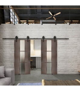 Glasschiebetür BARN-LINE Loft Rosteisen Genietet 36 Blickdicht