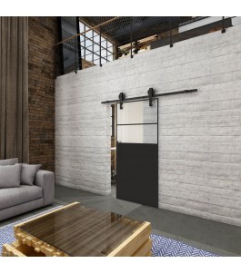 Glasschiebetür BARN-LINE Loft Schwarzlack 22 Blickdicht