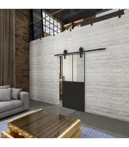 Glasschiebetür BARN-LINE Loft Schwarzlack 26 Blickdicht