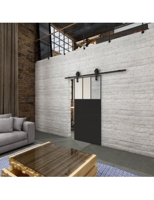 Glasschiebetür BARN-LINE Loft Schwarzlack 29 Blickdicht