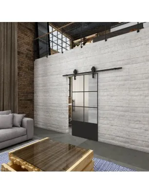 Glasschiebetür BARN-LINE Loft Schwarzlack 35 Blickdicht