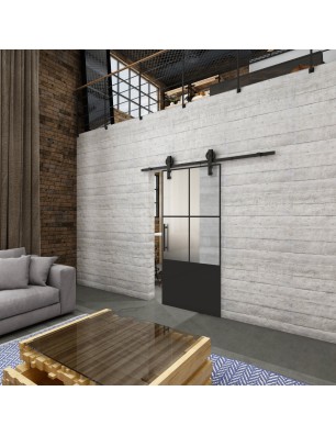Glasschiebetür BARN-LINE Loft Schwarzlack 36 Blickdicht
