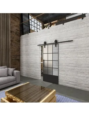 Glasschiebetür BARN-LINE Loft Schwarzlack 37 Blickdicht