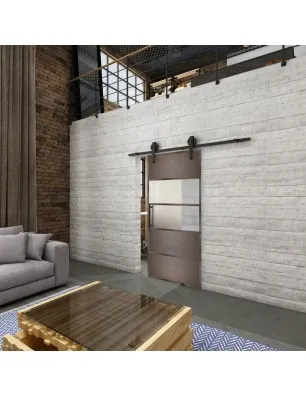 Glasschiebetür BARN-LINE Loft Rosteisen Genietet 25 Blickdicht