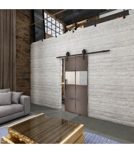 Glasschiebetür BARN-LINE Loft Rosteisen Genietet 29 Blickdicht