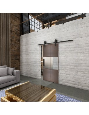 Glasschiebetür BARN-LINE Loft Rosteisen Genietet 30 Blickdicht