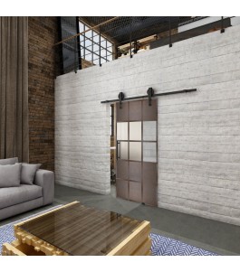 Glasschiebetür BARN-LINE Loft Rosteisen Genietet 31 Blickdicht
