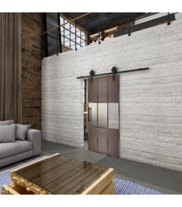 Glasschiebetür BARN-LINE Loft Rosteisen Genietet 33 Blickdicht