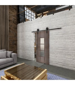 Glasschiebetür BARN-LINE Loft Rosteisen Genietet 34 Blickdicht