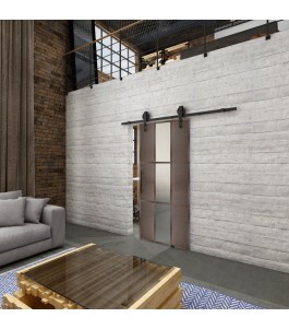 Glasschiebetür BARN-LINE Loft Rosteisen Genietet 36 Blickdicht