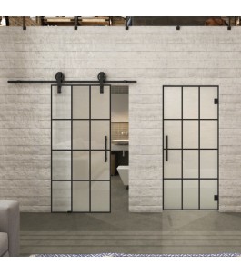 Glasschiebetür BARN-LINE Loft Schwarzlack 10 Blickdicht