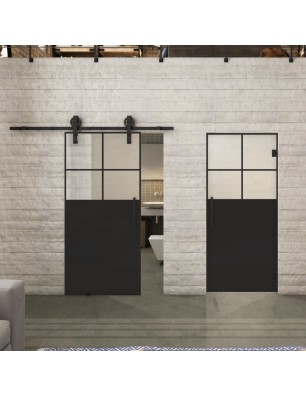 Glasschiebetür BARN-LINE Loft Schwarzlack 23 Blickdicht
