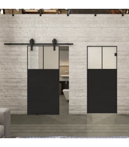 Glasschiebetür BARN-LINE Loft Schwarzlack 25 Blickdicht