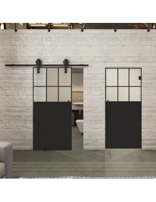 Glasschiebetür BARN-LINE Loft Schwarzlack 27 Blickdicht