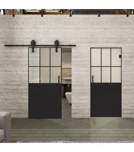Glasschiebetür BARN-LINE Loft Schwarzlack 28 Blickdicht