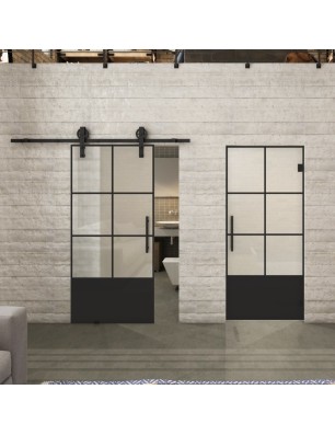 Glasschiebetür BARN-LINE Loft Schwarzlack 35 Blickdicht