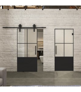 Glasschiebetür BARN-LINE Loft Schwarzlack 36 Blickdicht