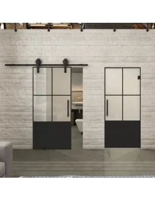 Glasschiebetür BARN-LINE Loft Schwarzlack 36 Blickdicht