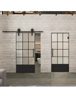 Glasschiebetür BARN-LINE Loft Schwarzlack 37 Blickdicht