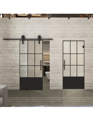 Glasschiebetür BARN-LINE Loft Schwarzlack 38 Blickdicht