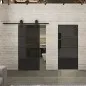 Glasschiebetür BARN-LINE Loft Schwarzlack 32 Auf Grauglas