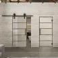 Glasschiebetür BARN-LINE Loft Rosteisen Genietet 01 Blickdicht