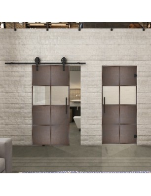 Glasschiebetür BARN-LINE Loft Rosteisen Genietet 29 Blickdicht
