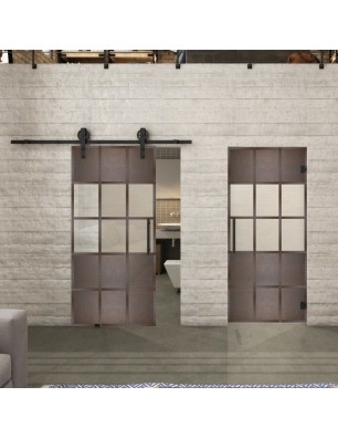 Glasschiebetür BARN-LINE Loft Rosteisen Genietet 31 Blickdicht