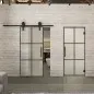 Glasschiebetür BARN-LINE Loft Schwarzeisen Genietet 07 Blickdicht