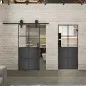 Glasschiebetür BARN-LINE Loft Schwarzeisen Genietet 18 Auf Klarglas
