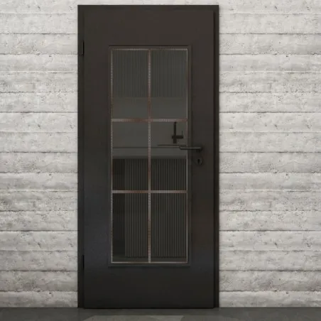 Lichtausschnitt Loft Rosteisen Genietet 07 Auf Grauglas