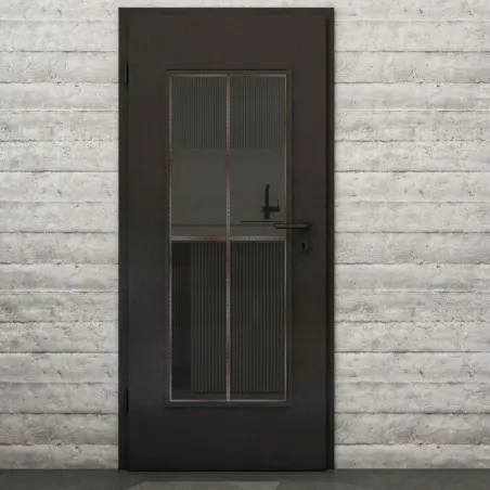 Lichtausschnitt Loft Rosteisen Genietet 08 Auf Grauglas