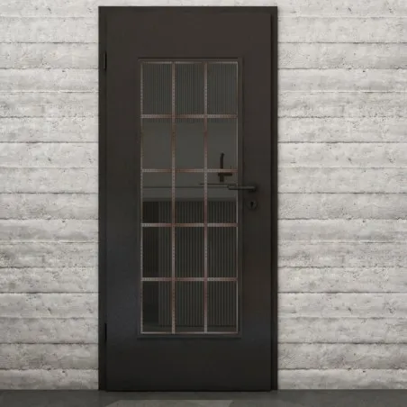 Lichtausschnitt Loft Rosteisen Genietet 09 Auf Grauglas