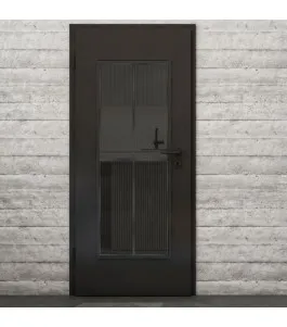 Lichtausschnitt Loft Schwarzeisen Genietet 08 Auf Grauglas