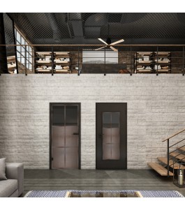 Lichtausschnitt Loft Rosteisen Genietet 19 Auf Grauglas