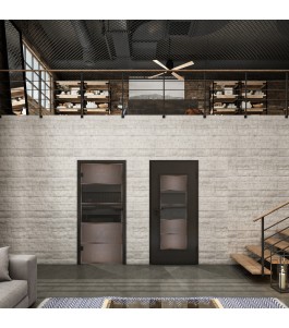 Lichtausschnitt Loft Rosteisen Genietet 25 Auf Grauglas