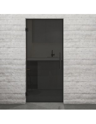 Pendeltür Loft Schwarzlack 04 Auf Grauglas-modernes Zuhause