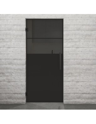 Pendeltür Loft Schwarzlack 22 Auf Grauglas-modernes Zuhause
