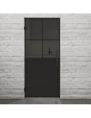 Pendeltür Loft Schwarzlack 24 Auf Grauglas-modernes Zuhause