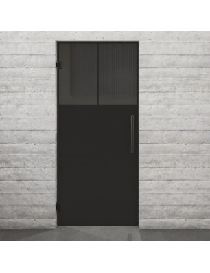 Pendeltür Loft Schwarzlack 25 Auf Grauglas-modernes Zuhause