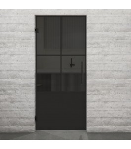 Pendeltür Loft Schwarzlack 36 Auf Grauglas-modernes Zuhause