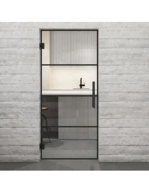 Pendeltür Loft Schwarzlack 02 Auf Klarglas-modernes Zuhause