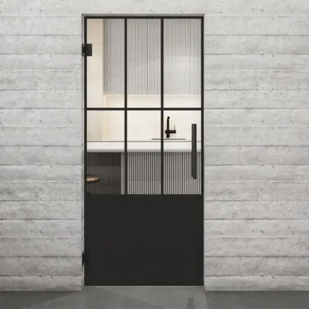 Pendeltür Loft Schwarzlack 03 Auf Klarglas-modernes Zuhause